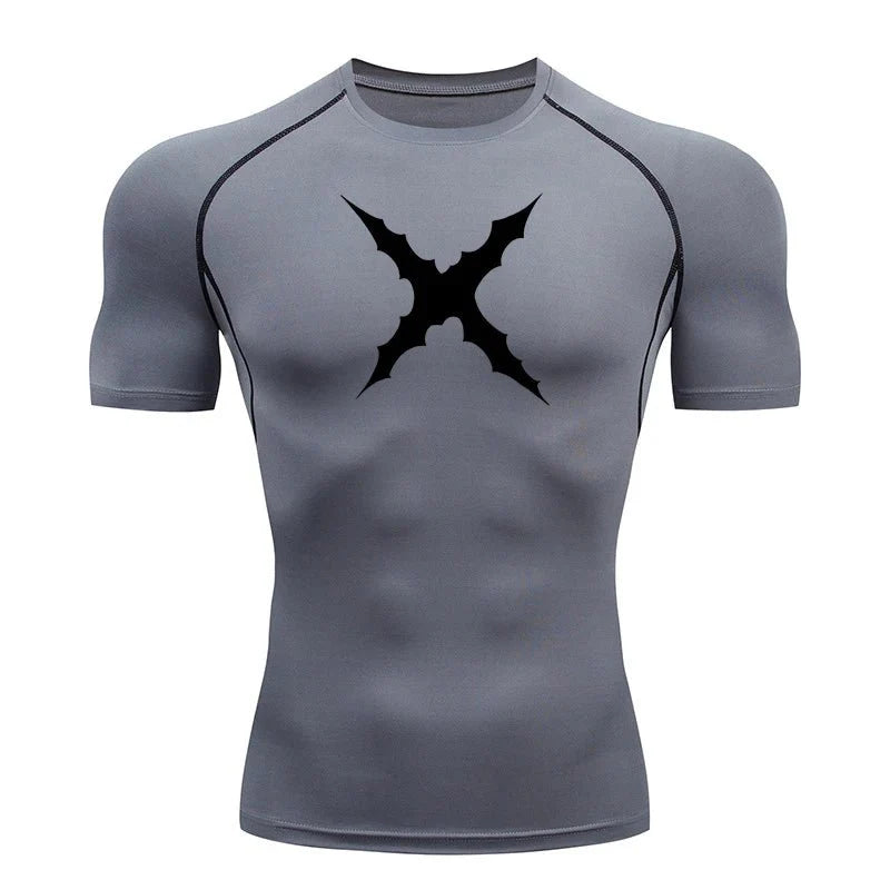 Men Scar Print Compression Shirt Quick Dry Athletic Baselayer
