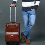 Premium Leather Carry-On Trolley Bag for Men