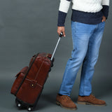 Premium Leather Carry-On Trolley Bag for Men