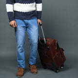 Premium Leather Carry-On Trolley Bag for Men