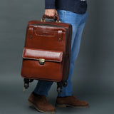 Premium Leather Carry-On Trolley Bag for Men