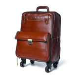 Premium Leather Carry-On Trolley Bag for Men