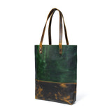 premium green leather tote for women