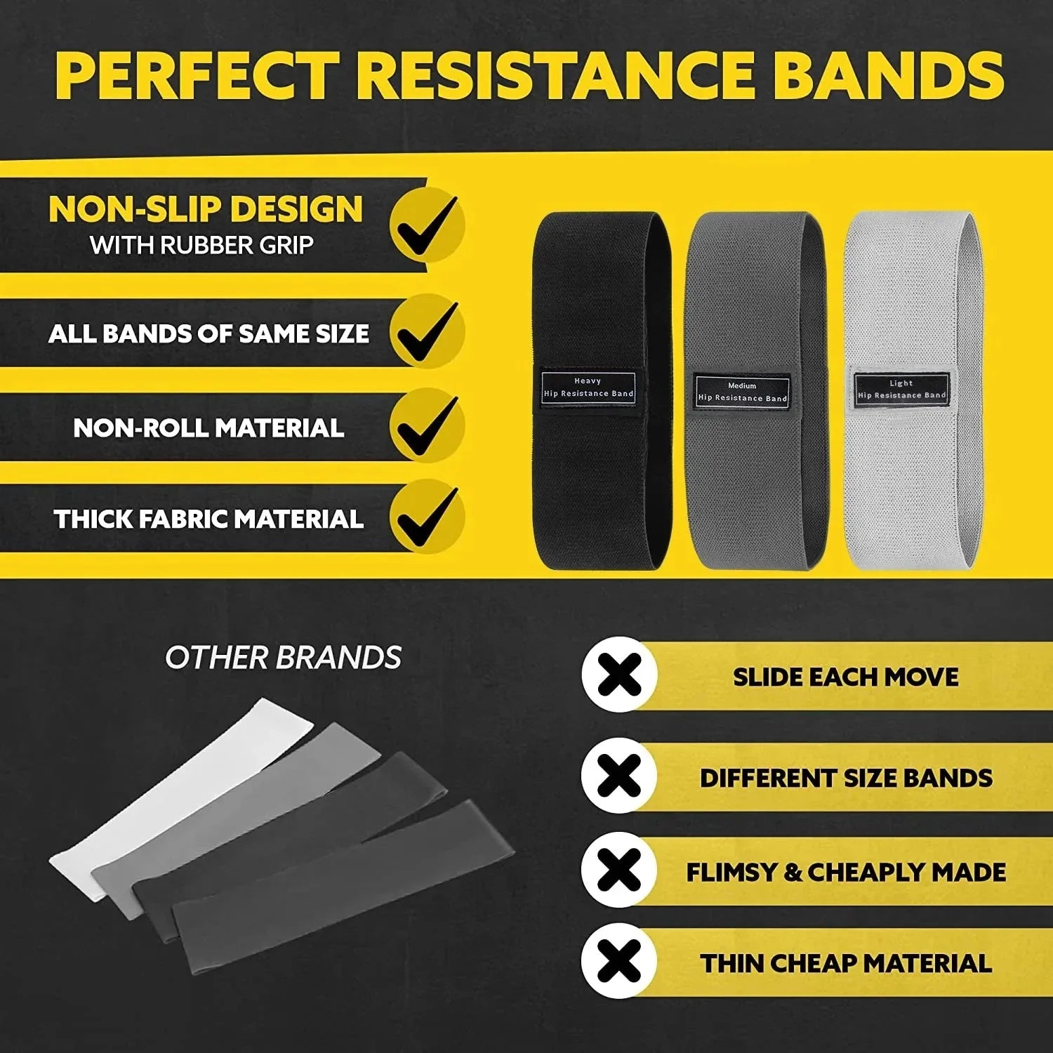 Fabric Resistance Hip Band – Glute &amp; Thigh Squat Loop for Yoga &amp; Fitness