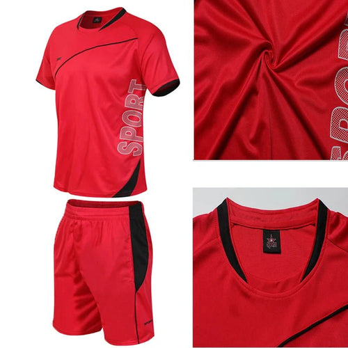 2 Pcs/Set Men's Tracksuit Gym Fitness badminton Sports Suit Clothes Running Jogging Sport Wear Exercise Workout set sportswear