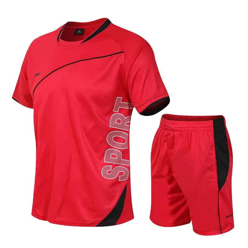 2 Pcs/Set Men's Tracksuit Gym Fitness badminton Sports Suit Clothes Running Jogging Sport Wear Exercise Workout set sportswear