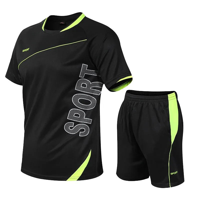 2 Pcs/Set Men's Tracksuit Gym Fitness badminton Sports Suit Clothes Running Jogging Sport Wear Exercise Workout set sportswear