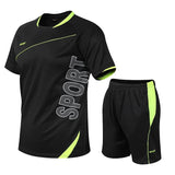 2 Pcs/Set Men's Tracksuit Gym Fitness badminton Sports Suit Clothes Running Jogging Sport Wear Exercise Workout set sportswear
