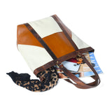 Geometric Design Leather Tote Bag for Women