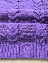 Women's Plus Size High-Neck Cable Knit Sweater - Long Sleeve Solid Pullover, Soft Warm Fall Winter Top