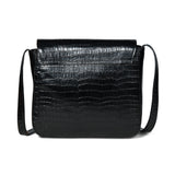Diva Black Croco Sling Bag Elegant Leather