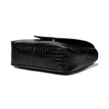 Diva Black Croco Sling Bag Elegant Leather