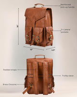 Vintage Leather Backpack Rucksack