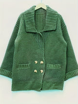 Plus Size Women's Knit Cardigan Coat – Elegant Lapel Poncho for Fall/Winter