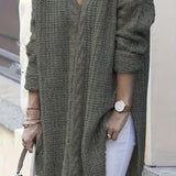 Women's Casual V-Neck Long Sleeve Knit Pullover Sweater