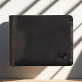 Black Duke Bifold Wallet Premium Leather Slim Minimalist