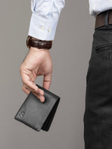 Black Duke Bifold Wallet Premium Leather Slim Minimalist