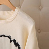 Plus Size Women's Panda Jacquard Knit Sweater – Autumn/Winter Casual Soft Jumper