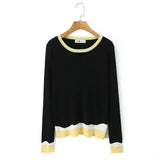 Plus Size (XXXL) Women's Gradient Knit Wool-Blend Sweater – Slim Minimalist Long-Sleeve Pullover for Autumn/Winter