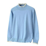 Plus Size Women's Knit Pullover (1XL-4XL) - Mock Neck Beaded Lace Shoulder Sweater for Autumn/Winter
