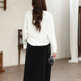 Plus Size XXXL Women's Soft Knit V-Neck Sweater - Fairy Cross Design Autumn/Winter Pullover