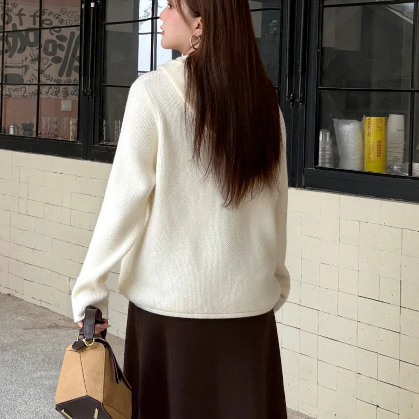 Plus Size Women's Hooded V-Neck 3D Knitted Sweater - Oversized Warm Pullover for Autumn Winter