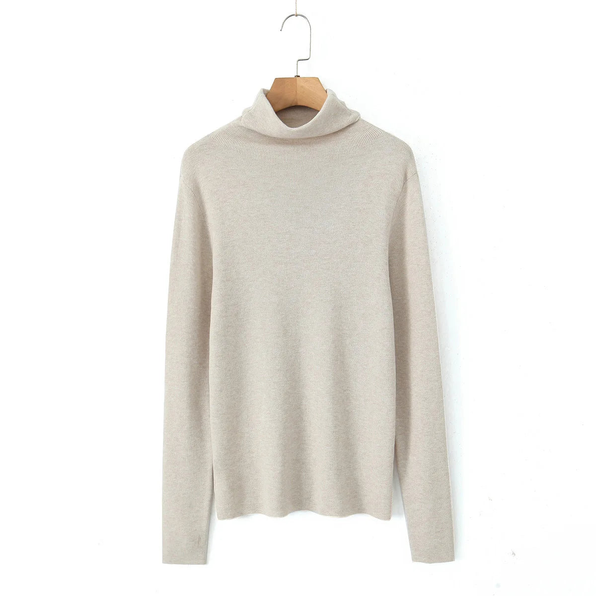 Plus Size Turtleneck Sweater Fine-Needle Knit Slim Pullover for Women Autumn Winter