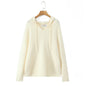 Plus Size Women's Hooded V-Neck 3D Knitted Sweater - Oversized Warm Pullover for Autumn Winter