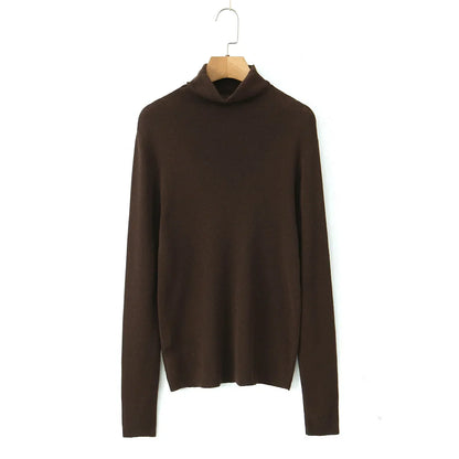 Plus Size Turtleneck Sweater Fine-Needle Knit Slim Pullover for Women Autumn Winter