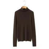 Plus Size Turtleneck Sweater Fine-Needle Knit Slim Pullover for Women Autumn Winter