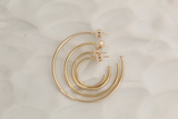 Thin Plain Light Hoop Minimalist Earrings