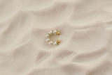 Pearl Wire Wrapped Gold Hoop Earrings & Pearl Ear Cuffs