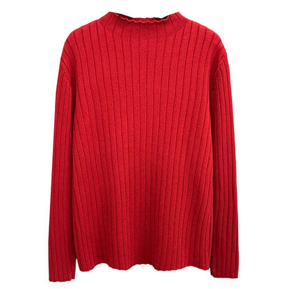 Plus Size Mock Neck Knit Sweater - Slim Fit Casual Pullover for Women, Autumn/Winter