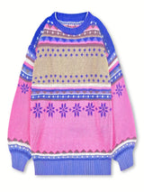 Women's Cozy Colorblock Knit Sweater - Soft Winter Pullover in Multiple Colors