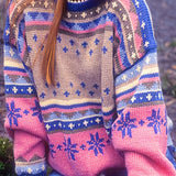 Women's Cozy Colorblock Knit Sweater - Soft Winter Pullover in Multiple Colors