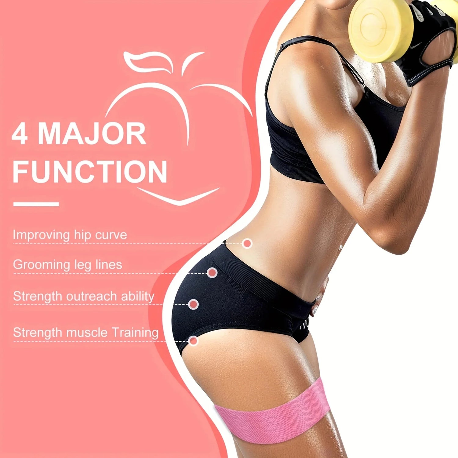 Fabric Resistance Hip &amp; Booty Bands – Elastic Glute &amp; Thigh Workout Loops