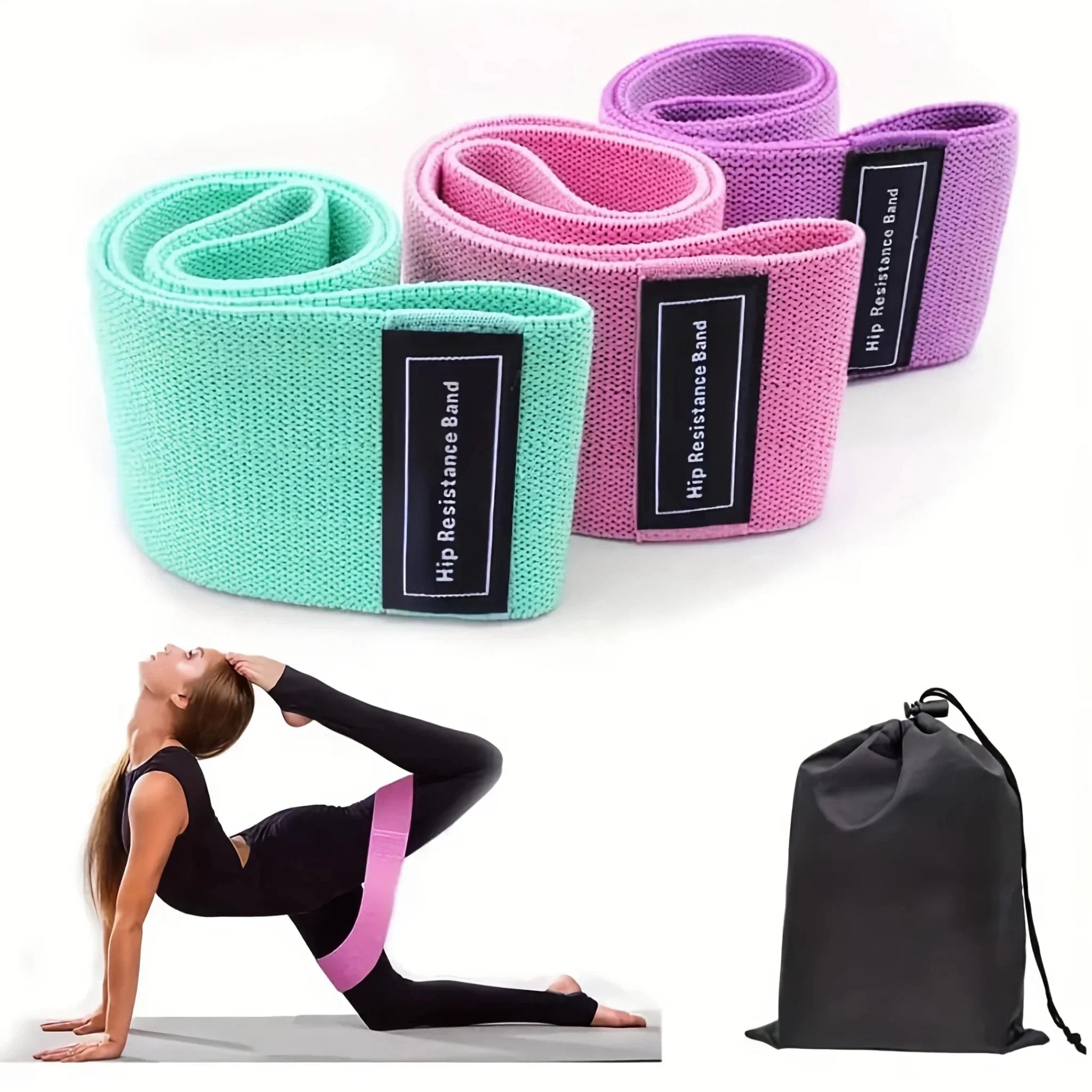 Fabric Resistance Hip &amp; Booty Bands – Glute &amp; Thigh Squat Circle Loops