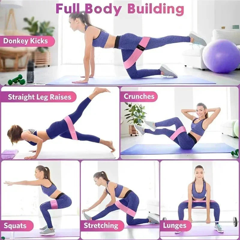 Fabric Resistance Hip & Booty Bands – 3-Pack Glute & Thigh Workout Loops