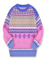 Women's Cozy Colorblock Knit Sweater - Soft Winter Pullover in Multiple Colors
