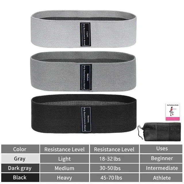 Fabric Resistance Hip &amp; Booty Bands – Glute &amp; Thigh Squat Workout Loops