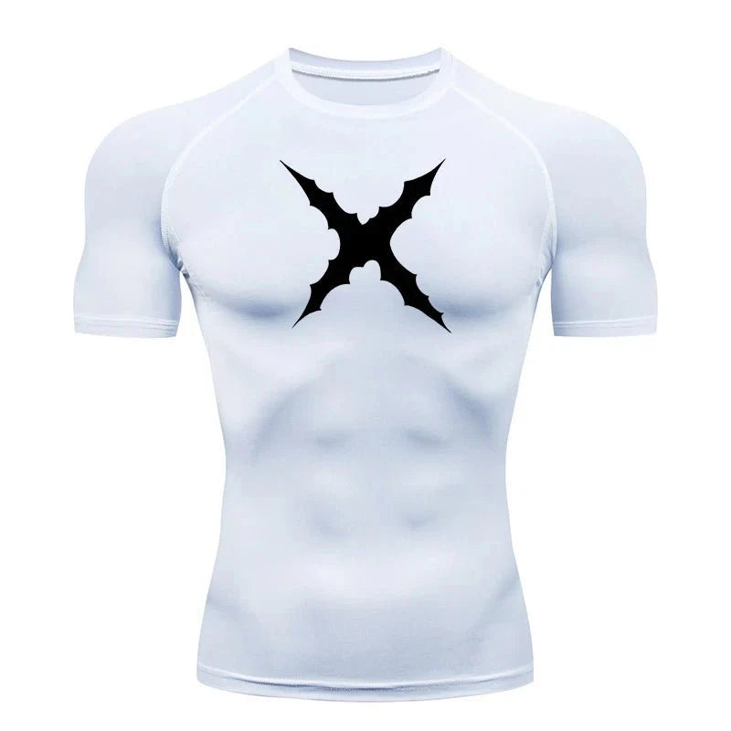 Men Scar Print Compression Shirt Quick Dry Athletic Baselayer