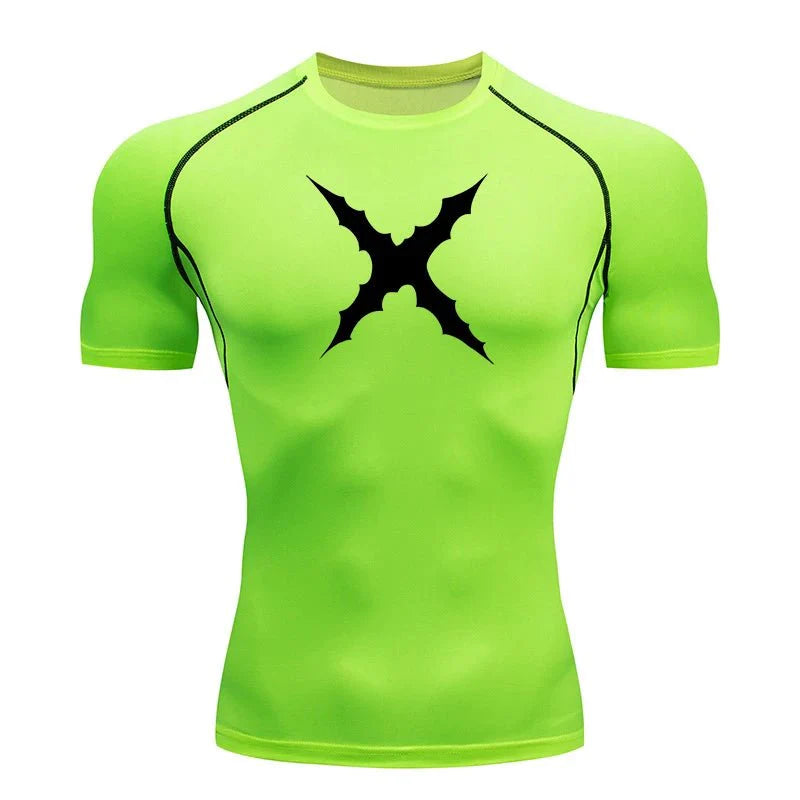 Men Scar Print Compression Shirt Quick Dry Athletic Baselayer