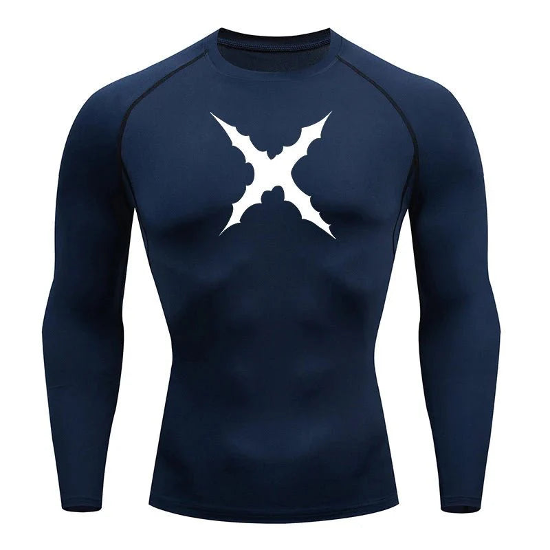Men Scar Print Compression Shirt Quick Dry Athletic Baselayer