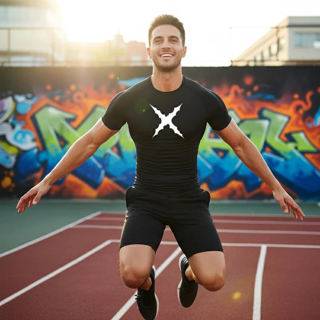 Men Scar Print Compression Shirt Quick Dry Athletic Baselayer