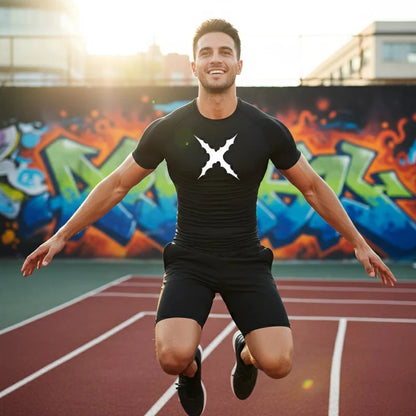 Men Scar Print Compression Shirt Quick Dry Athletic Baselayer