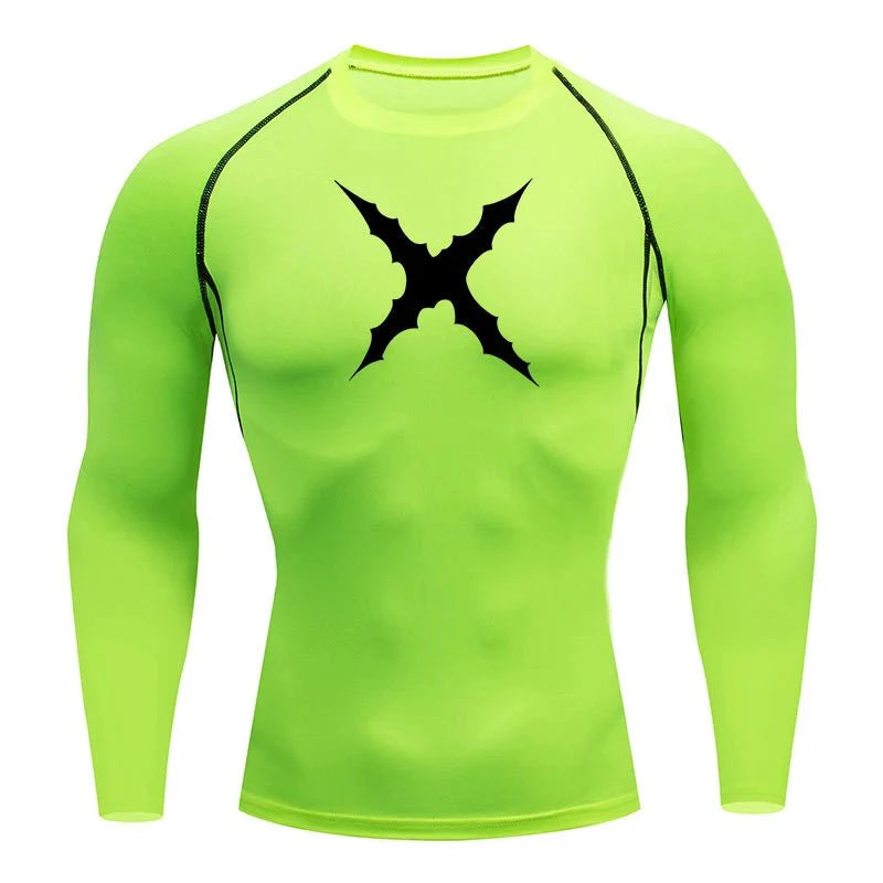Men Scar Print Compression Shirt Quick Dry Athletic Baselayer