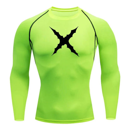 Men Scar Print Compression Shirt Quick Dry Athletic Baselayer