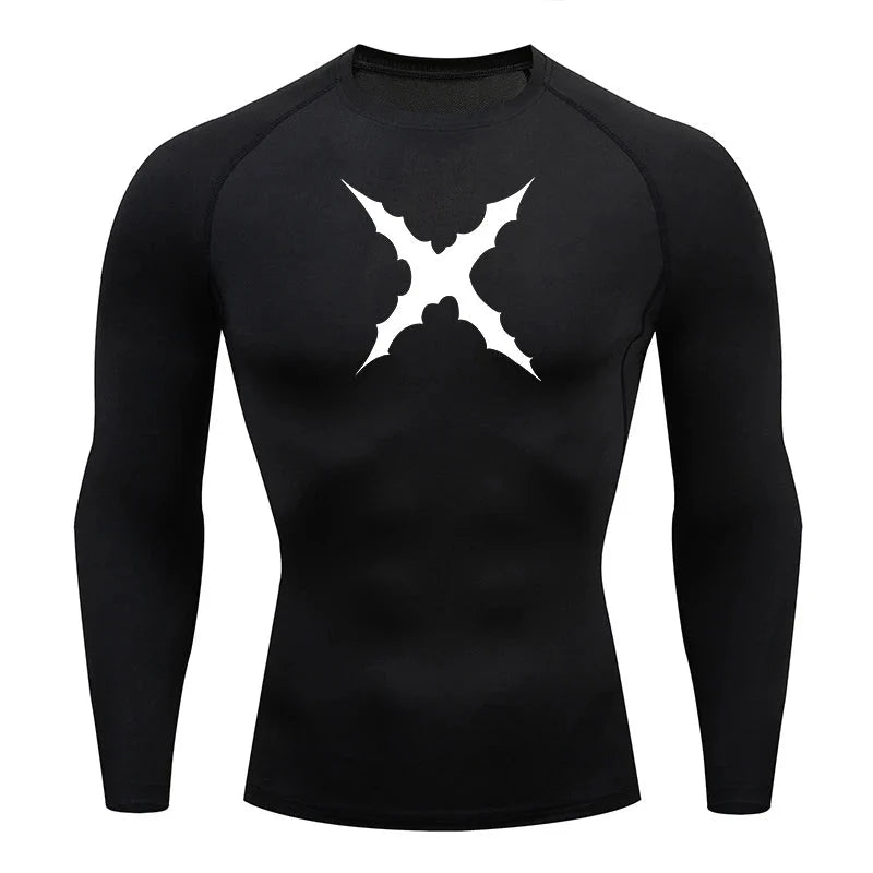 Men Scar Print Compression Shirt Quick Dry Athletic Baselayer