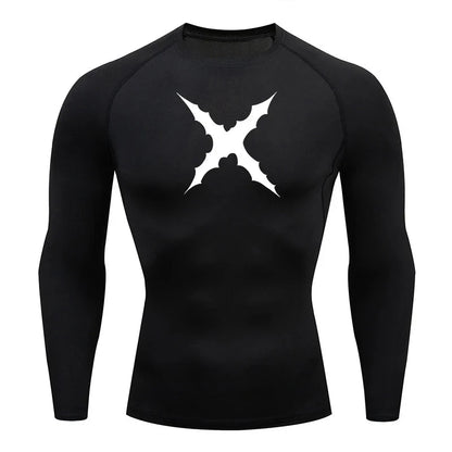 Men Scar Print Compression Shirt Quick Dry Athletic Baselayer