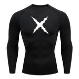 Men Scar Print Compression Shirt Quick Dry Athletic Baselayer